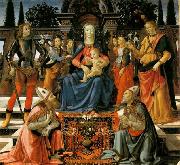 GHIRLANDAIO, Domenico, Madonna and Child Enthroned with Saints